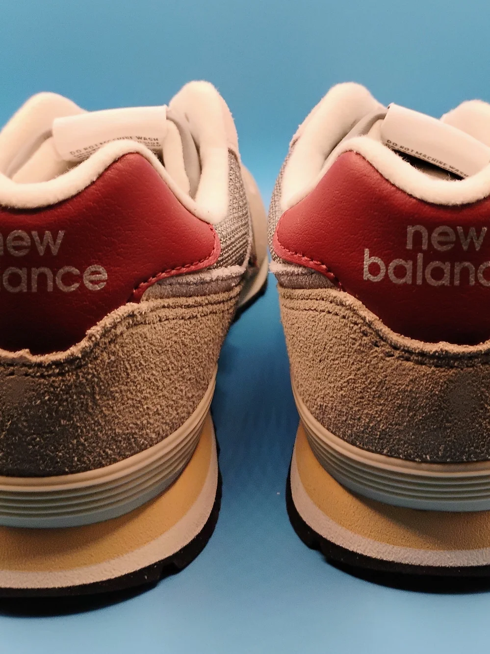 New Balance 574 Beige & Gray Logo Sneakers